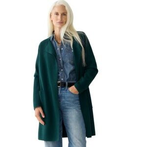 J Crew Juillette Sweater Blazer in Dark Green